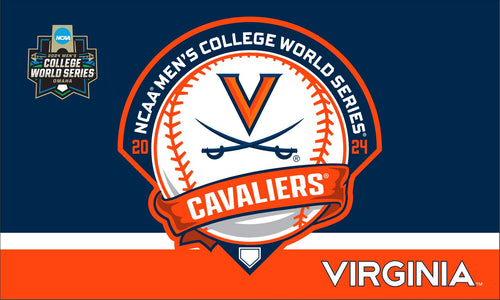 Dark Blue and Orange 3x5 Virginia Baseball College World Series 2024 Flag