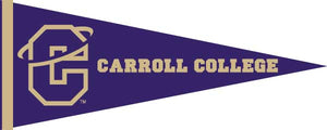 Purple and Gold Carroll College 12x30 inch wide Pennant