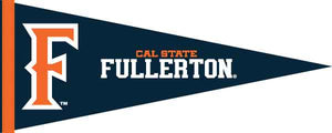 Blue and Orange 12x30 inch wide Cal State Fullerton Pennant