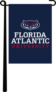 Blue Florida Atlantic University Garden Flag with University Logo and Garden Flag Stand