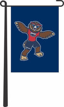 Load image into Gallery viewer, Blue FAU Garden Flag with Owlsley Mascot Logo and Garden Flag Stand
