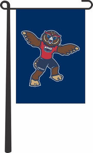 Blue FAU Garden Flag with Owlsley Mascot Logo and Garden Flag Stand