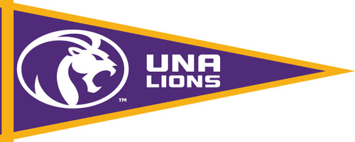 Gold and Purple 12x30 inch University of Alabama UNA Lions Pennant