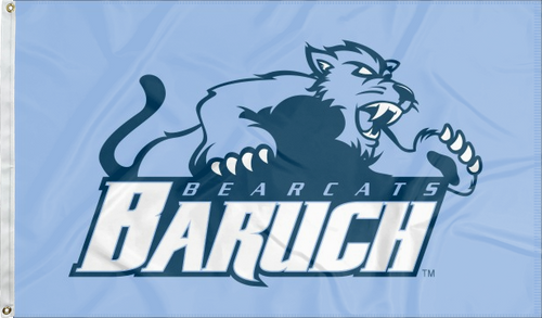 Light blue 3x5 foot wide Baruch College Flag with two metal grommets