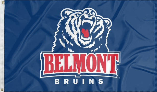 Blue 3x5 foot wide Belmont University Flag with two metal grommets