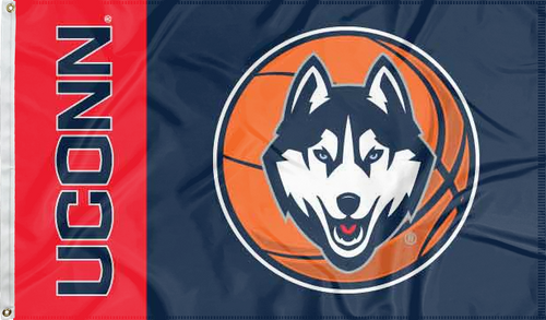 3 by 5 foot UCONN Basketball Flag with two metal grommets