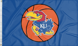 3x5 University of Kansas Basketball Flag with two metal grommets