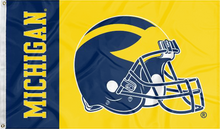 Load image into Gallery viewer, 3x5 foot wide University of Michigan Football Flag with two metal grommets
