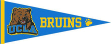 Load image into Gallery viewer, Blue 12x30 UCLA Pennant with UCLA Bruins Logo
