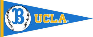 Blue 12x30 UCLA Pennant With UCLA Baseball Logo