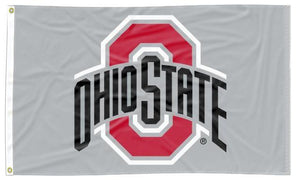 Gray 3x5 Ohio State Buckeyes Flag and Two Metal Grommets