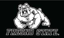 Load image into Gallery viewer, Black 3x5 Fresno State Flag with Fresno State Bulldog Logo
