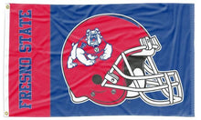 Load image into Gallery viewer, 2 Panel 3x5 Fresno State Flag with Fresno State Football Helmet Logo
