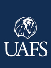 Load image into Gallery viewer, Blue University of Arkansas Fort Smith UAFS Lions House Flag with New Logo
