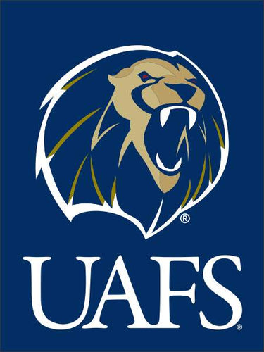 Blue University of Arkansas Fort Smith UAFS Lions House Flag with Old Logo