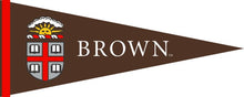 Load image into Gallery viewer, Brown and Red 12x30 inch wide Brown University Pennant
