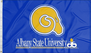 Blue 3x5 foot Albany State University Flag with Two Metal Grommets