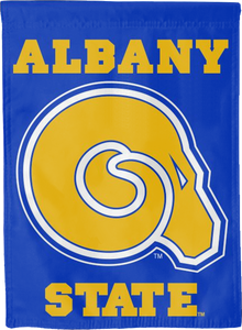 Blue 30x40 inch Albany State University House Flag with Golden Rams Logo