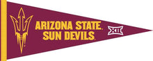 Load image into Gallery viewer, Maroon and Gold 12x30 inch BIG 12 Arizona State Sun Devils Pennant
