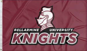 Maroon 3x5 foot wide Bellarmine University Flag with two metal grommets