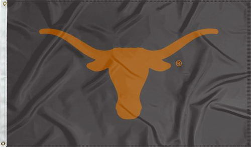 Black University of Texas Applique Flag with two metal grommets for indoor home decor