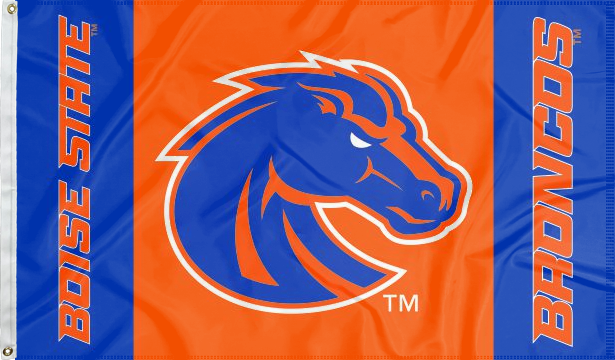 3 Panel Blue orange blue 3x5 foot wide Boise State University Broncos Flag with two metal grommets