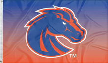 Load image into Gallery viewer, Gradient Orange to Blue 3x5 Foot wide Boise State University Flag with two metal grommets
