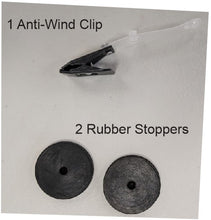 Load image into Gallery viewer, Two Rubber Stoppers and One Anti-Wind Clip
