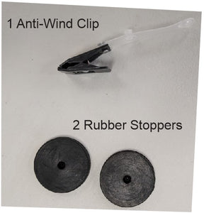 Two Rubber Stoppers and One Anti-Wind Clip