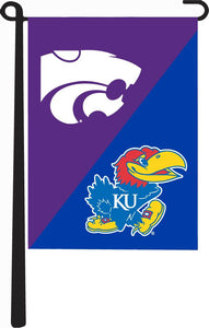 Kansas State University - University of Kansas House Divided Garden Flag