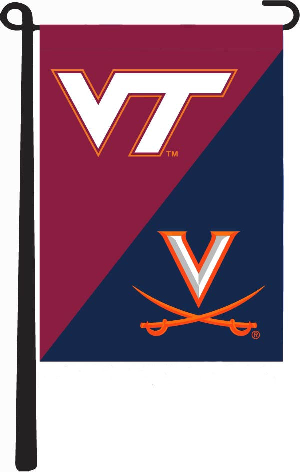 Virginia Tech University - University of Virginia House Divided Garden Flag