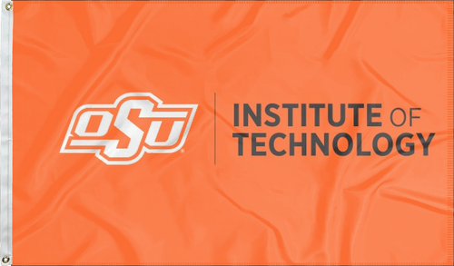 Orange Oklahoma State University Institute of Technology Flag with two metal grommets