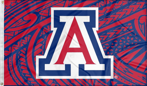 Samoan style 3x5 foot wide University of Arizona flag with two metal grommets for indoor home decor