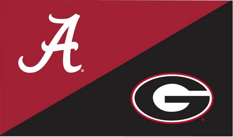 3x5 House Divided Flag with University of Alabama and University of Ge – A  to Z Flags, LLC