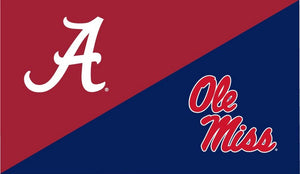 University of Alabama - Ole Miss 3x5 House Divided Flag