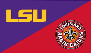 LSU - University of Louisiana at Lafayette 3x5 House Divided Flag