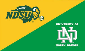 North Dakota State University - University of North Dakota 3x5 House Divided Flag