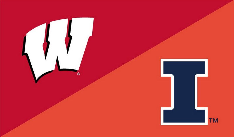 University of Wisconsin - University of Illinois 3x5 House Divided Flag