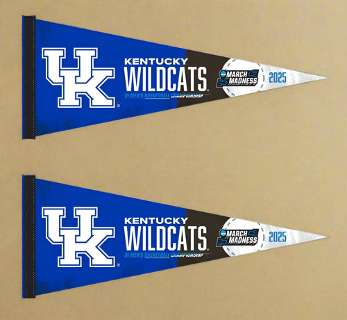 Two March Madness 2025 Kentucky Basketball Pennants for indoor home decor