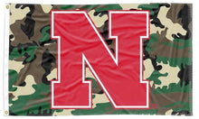 Load image into Gallery viewer, Camo 3x5 University of Nebraska Flag with Red N 
