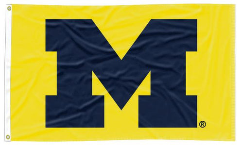 Gold 3x5 University of Michigan Flag with Two Metal Grommets