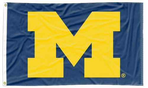 Blue 3x5 University of Michigan Flag with Two Metal Grommets