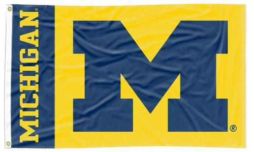 Blue and Gold 2 Panel 3x5 University of Michigan Flag