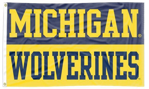 2 Panel Blue and Gold 3x5 Michigan Wolverines Flag