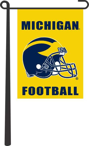 Gold 13x18 Michigan Wolverines Football Garden Flag