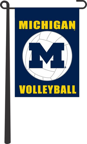 Blue University of Michigan Volleyball Garden Flag