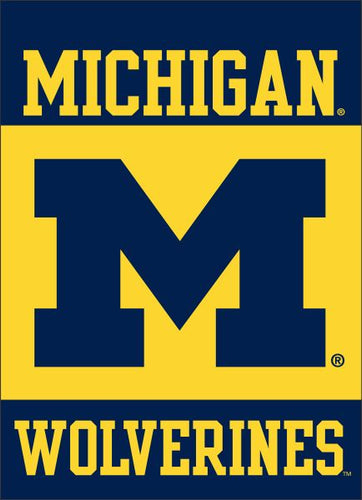 Blue and Gold University of Michigan Wolverines House Flag