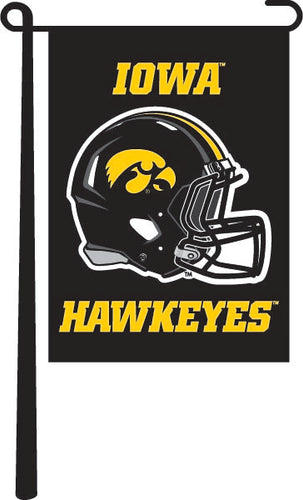 Black University of Iowa Hackeyes Football Garden Flag