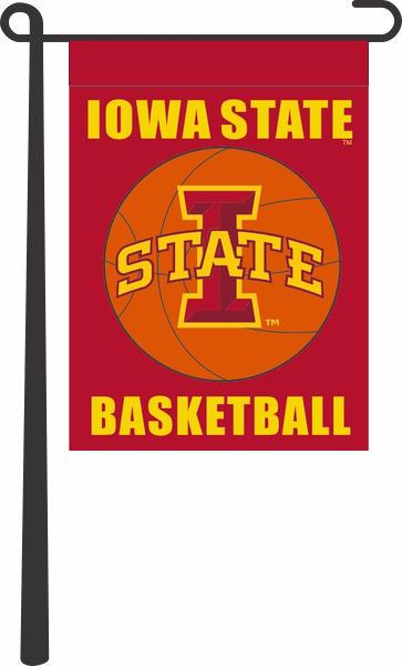 Red 13x18 Iowa State Basketball Garden Flag