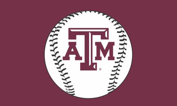 Maroon 3x5 Texas A&M Flag with ATM Baseball Logo